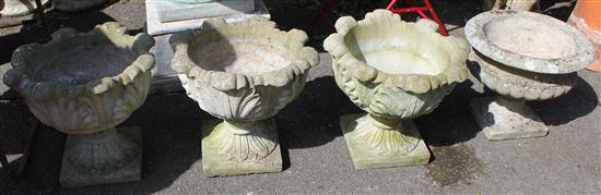 3 garden urns & 1 other